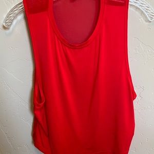 Mippo Crop Top Red Tank with Mesh Back - Size Small